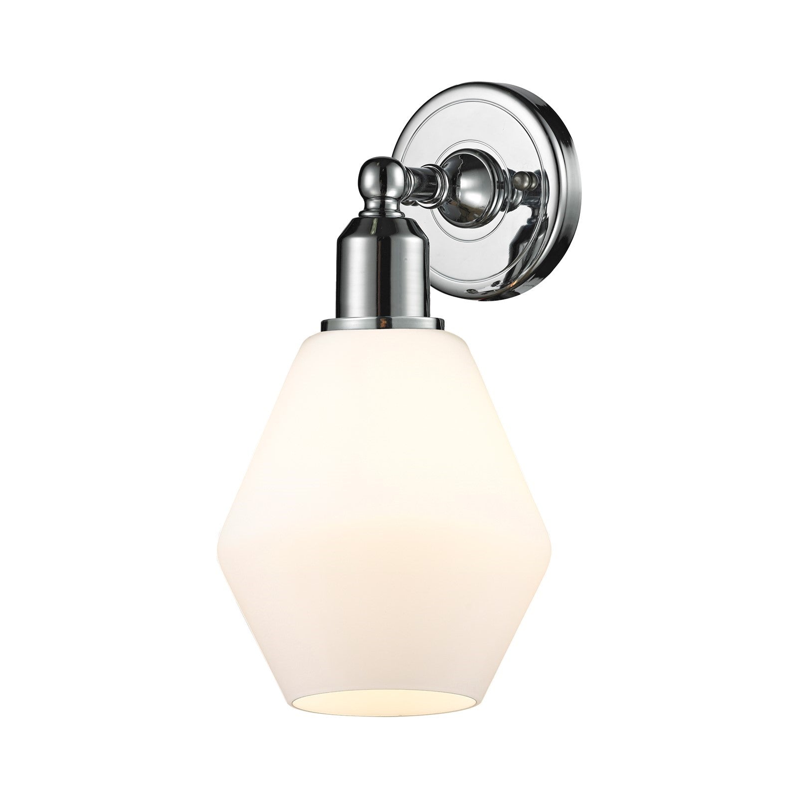 Innovations Cindyrella 6in 1-Light Wall Sconce | Industrial Polished Chrome and Cased Matte White Glass | Bathroom & Hallway | Model 900-1W-PC-G651-6