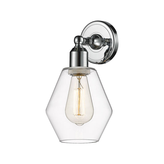 Innovations Cindyrella 6in 1-Light Wall Sconce | Industrial Polished Chrome and Clear Glass | Bathroom & Hallway Accent | Model 900-1W-PC-G652-6