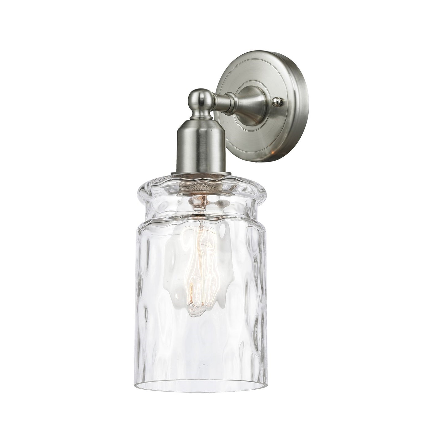 Innovations Candor 5in 1-Light Wall Sconce | Industrial Brushed Satin Nickel and Clear Waterglass | Hallway & Bathroom Accent | Model 900-1W-SN-G352