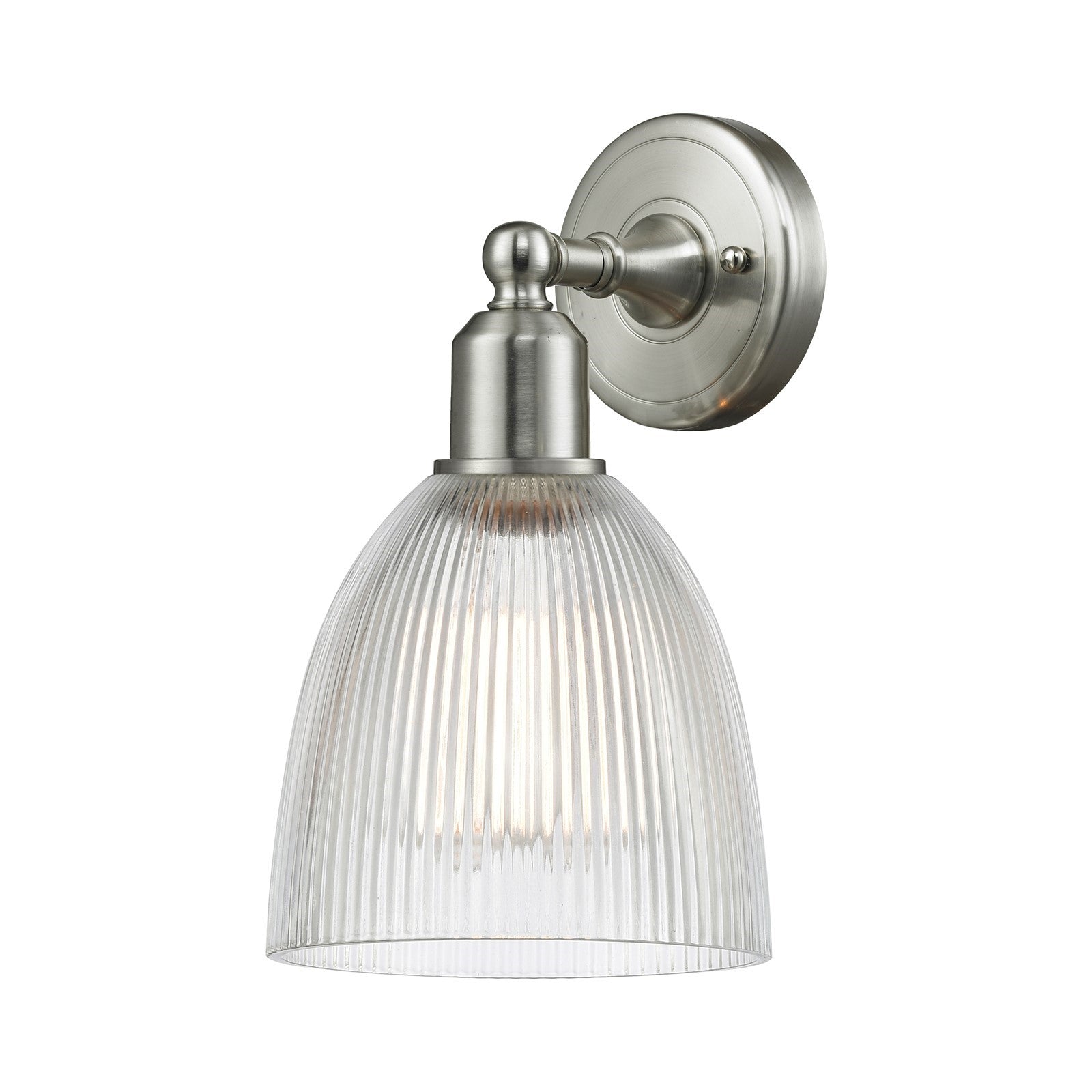 Innovations Castile 6in 1-Light Wall Sconce | Industrial Brushed Satin Nickel and Clear Glass | Hallway & Bathroom | Model 900-1W-SN-G382
