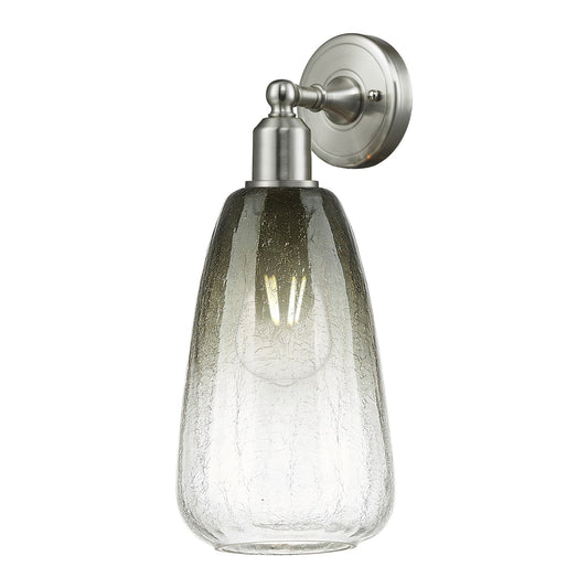 Innovations Brookhaven Almond 6in 1-Light Wall Sconce | Industrial Brushed Satin Nickel and Slate Glass | Hallway & Bedroom | Model 900-1W-SN-G480-6SL