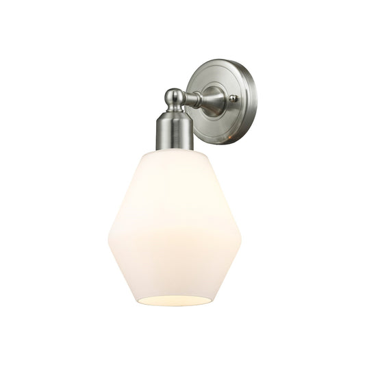 Innovations Cindyrella 6in 1-Light Wall Sconce | Industrial Brushed Satin Nickel and Cased Matte White Glass | Hallway & Bathroom | Model 900-1W-SN-G651-6