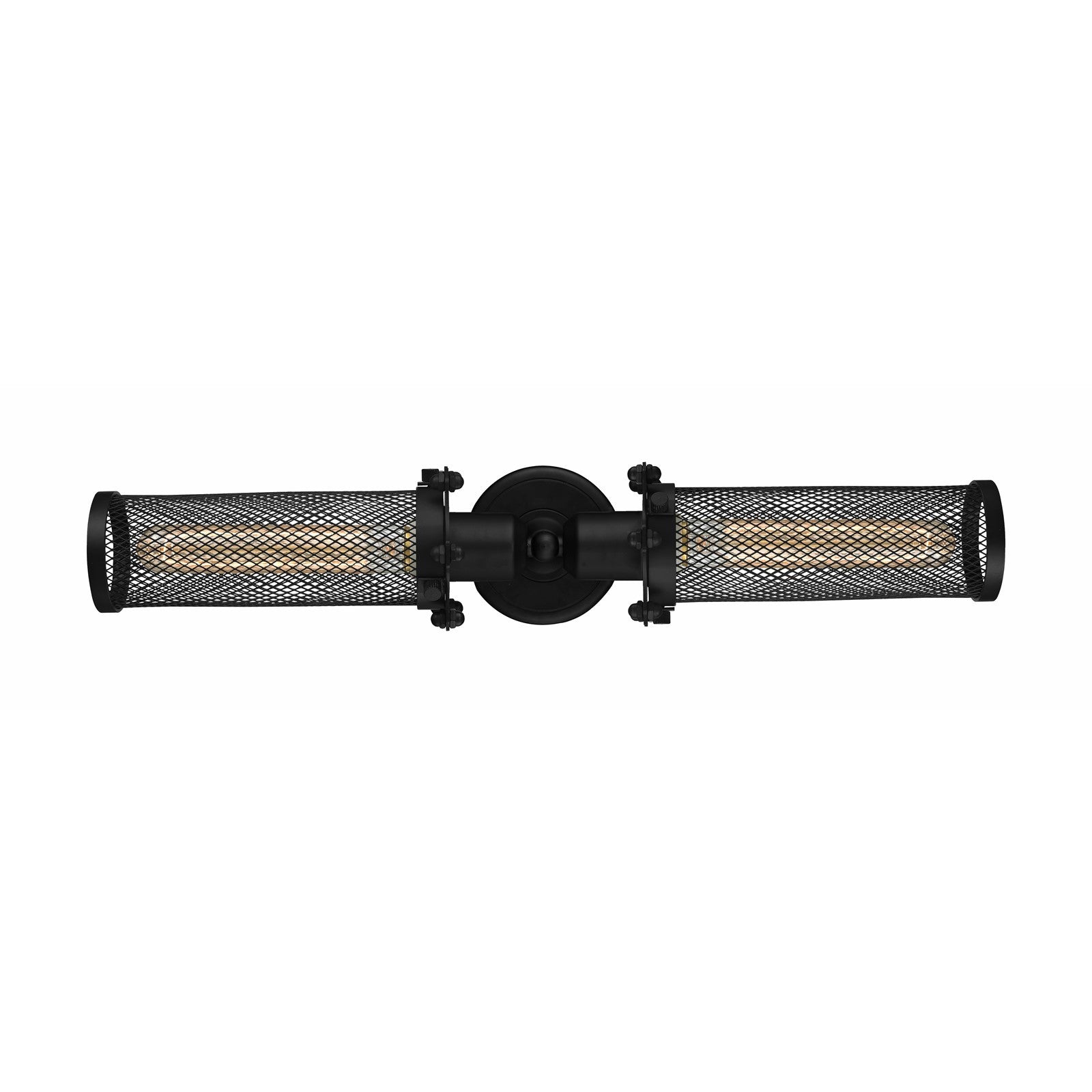 Innovations Quincy Hall 21in 2-Light Bath Vanity Light | Industrial Matte Black Metal Shade | Bathroom Vanity | 21 x 6 x 4.5 in | Model 900-2W-BK-CE216-BK