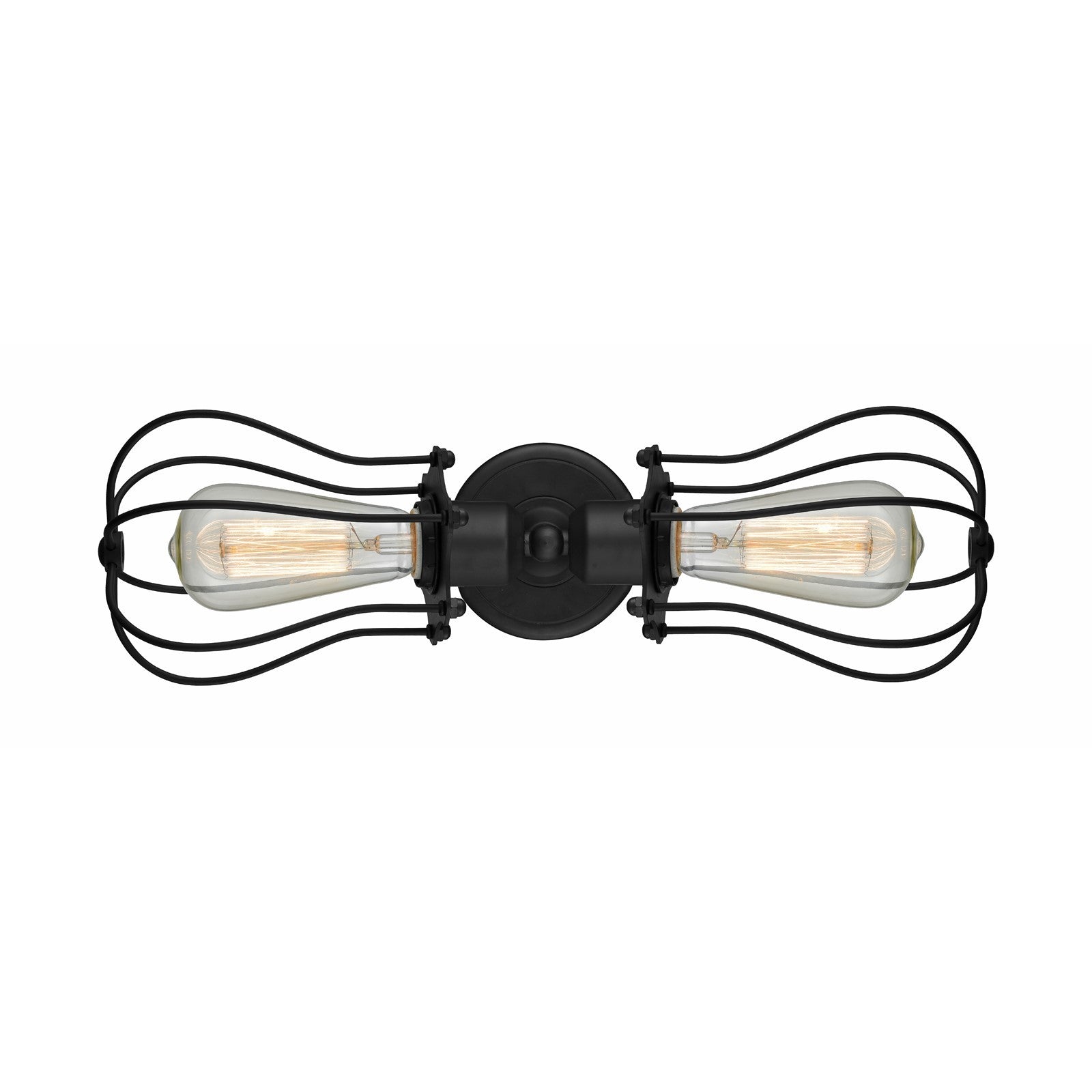 Innovations Muselet 19in 2-Light Bath Vanity | Industrial Matte Black Steel and Metal Bell Shades | Bathroom Vanity | Model 900-2W-BK-CE513-BK