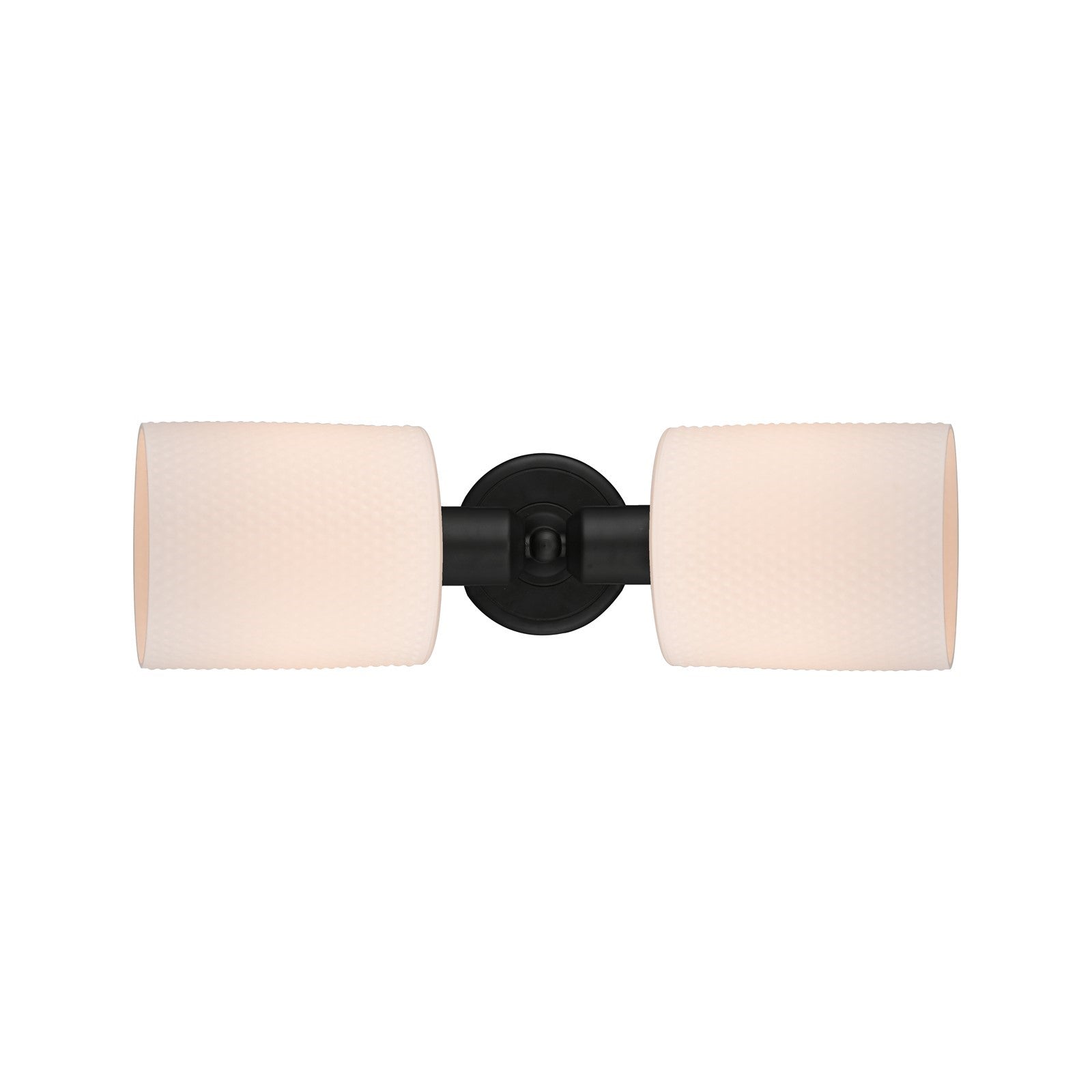 Innovations Cobbleskill 17in 2-Light Linear Bath Vanity Light | Industrial Matte Black Steel and Cased Matte White Glass | Bathroom | Model 900-2W-BK-G111