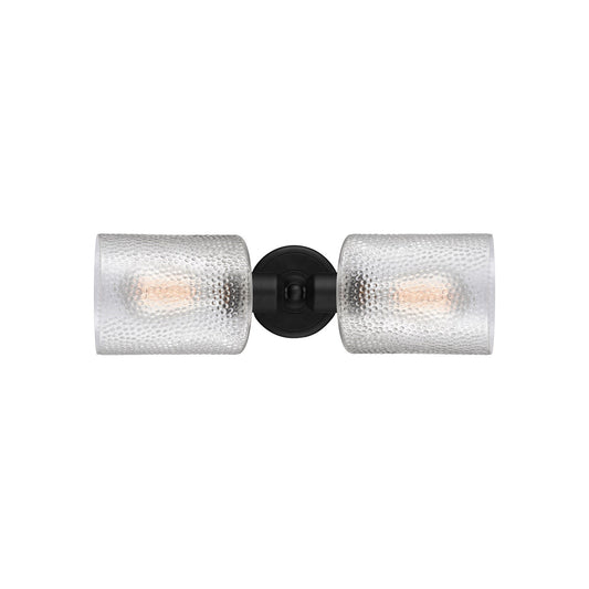 Innovations Cobbleskill 17in 2-Light Linear Bath Vanity Light | Industrial Matte Black Steel and Clear Glass | Bathroom Vanity | Model 900-2W-BK-G112
