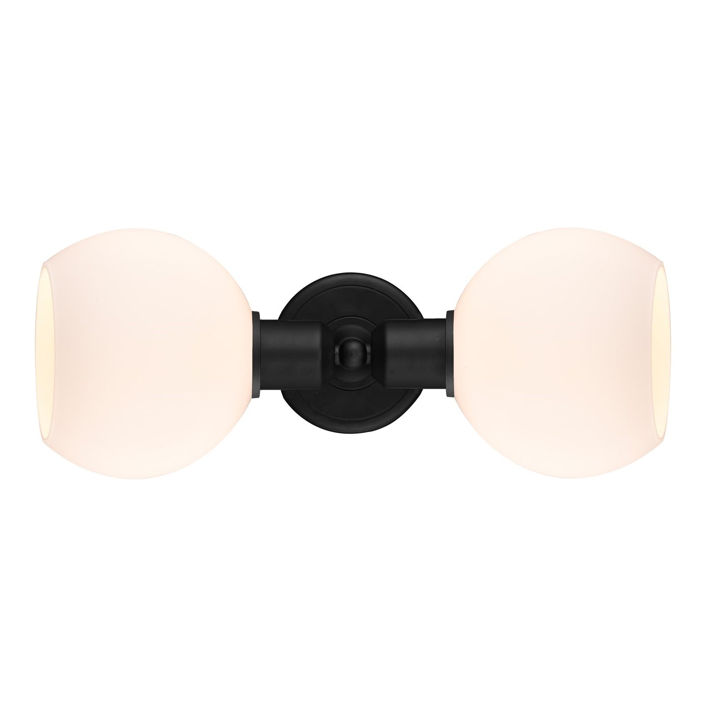 Innovations Athens 15in 2-Light Linear Bath Vanity Light | Industrial Matte Black Steel and Cased Matte White Glass | Bathroom | Model 900-2W-BK-G121-6