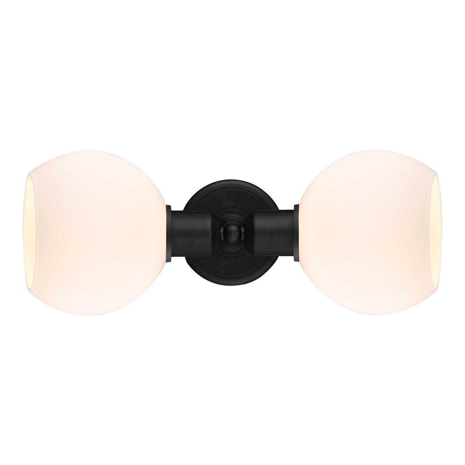 Innovations Athens 15in 2-Light Linear Bath Vanity Light | Industrial Matte Black Steel and Cased Matte White Glass | Bathroom | Model 900-2W-BK-G121-6