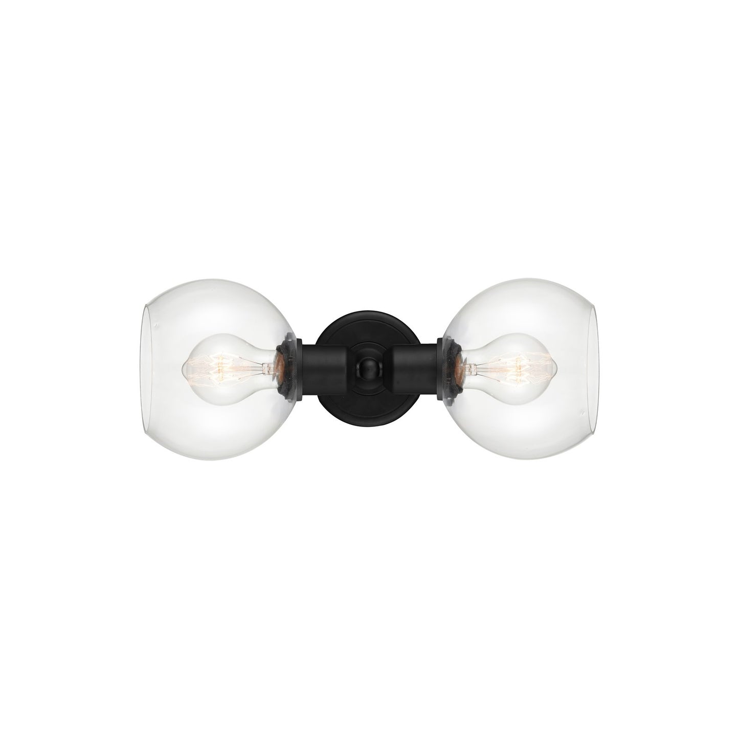 Innovations Athens 15in 2-Light Linear Bath Vanity Light | Industrial Matte Black Steel and Clear Glass | Bathroom Vanity | Model 900-2W-BK-G122-6