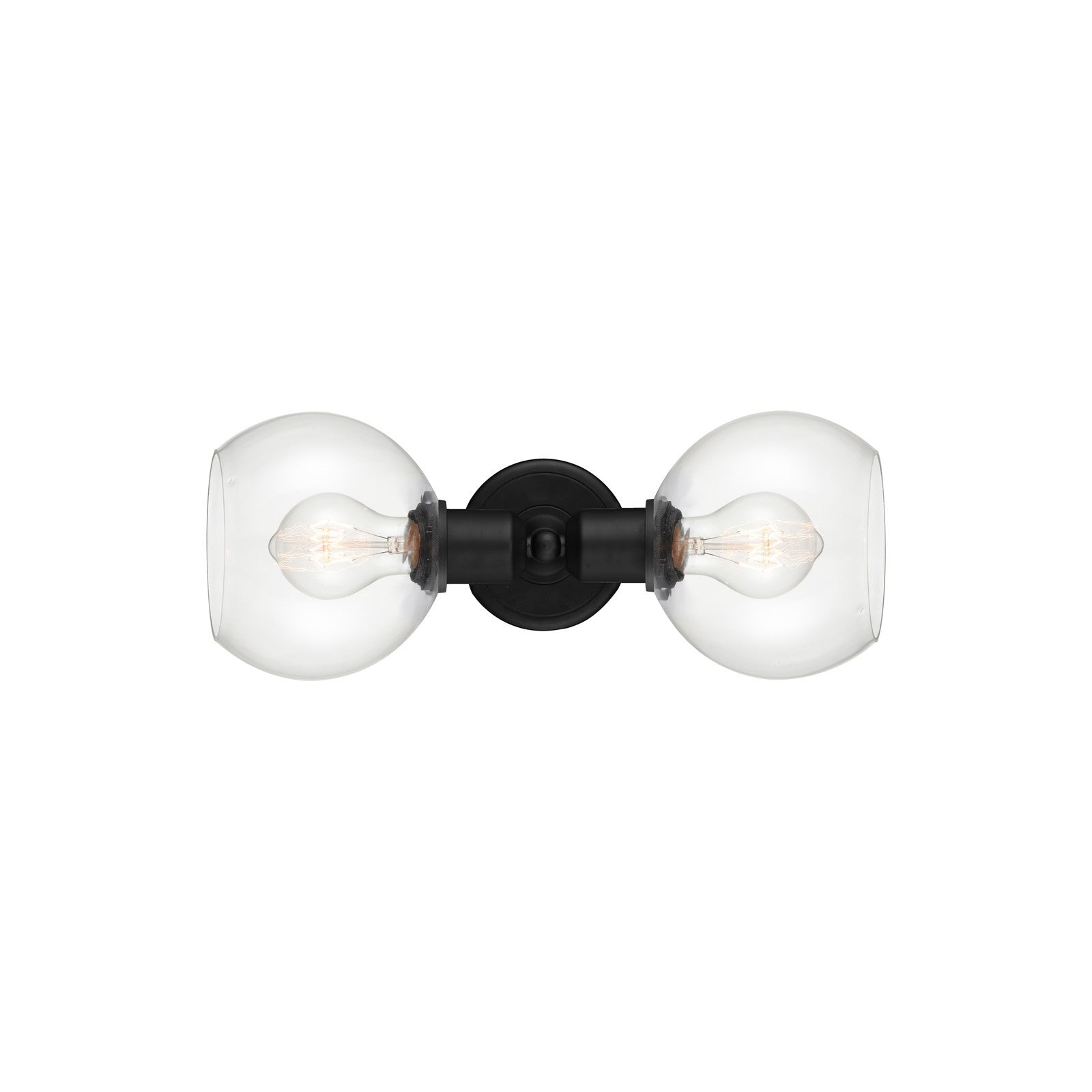 Innovations Athens 15in 2-Light Linear Bath Vanity Light | Industrial Matte Black Steel and Clear Glass | Bathroom Vanity | Model 900-2W-BK-G122-6