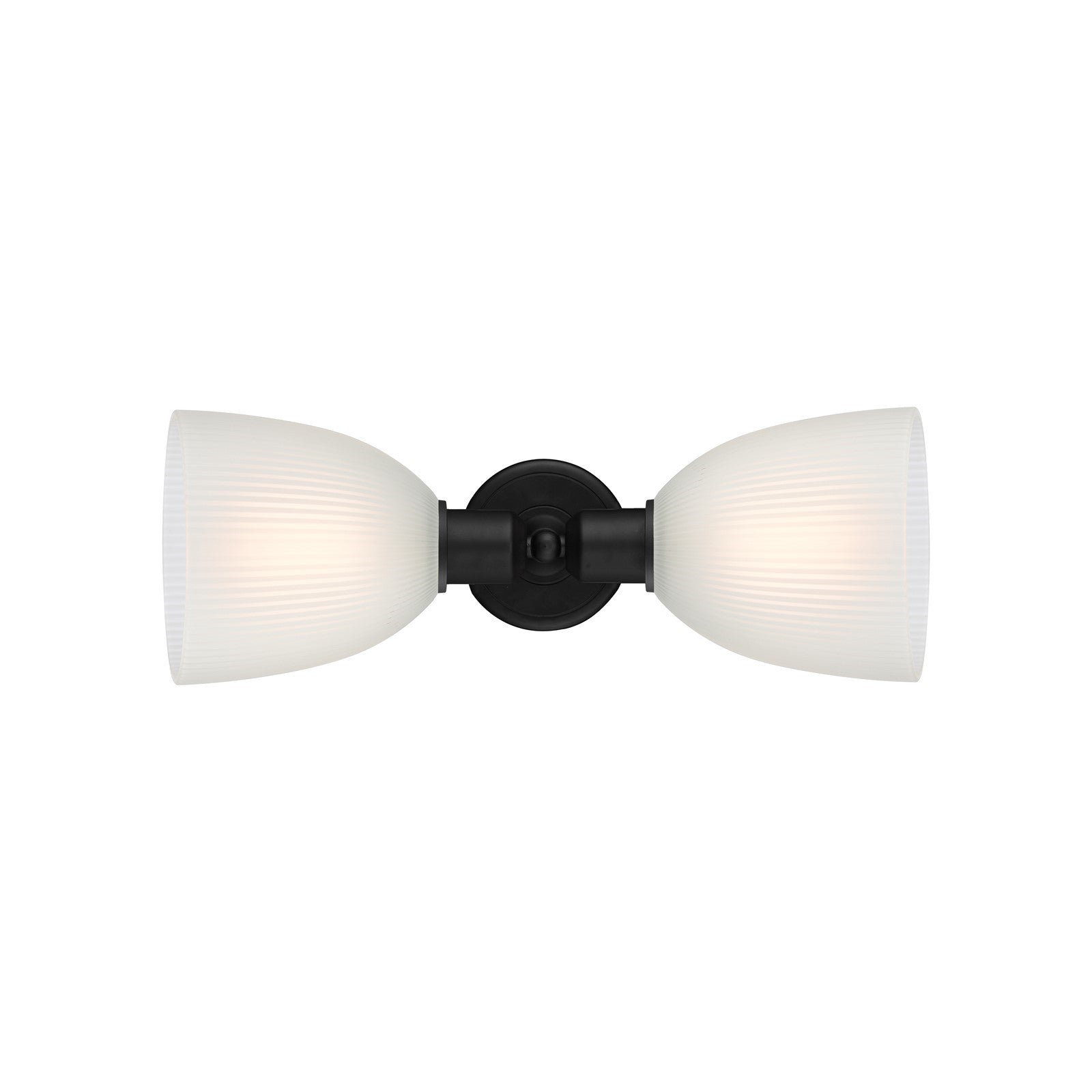 Innovations Castile 17in 2-Light Linear Bath Vanity Light | Industrial Matte Black Steel and White Glass Dome Shades | Bathroom | Model 900-2W-BK-G381