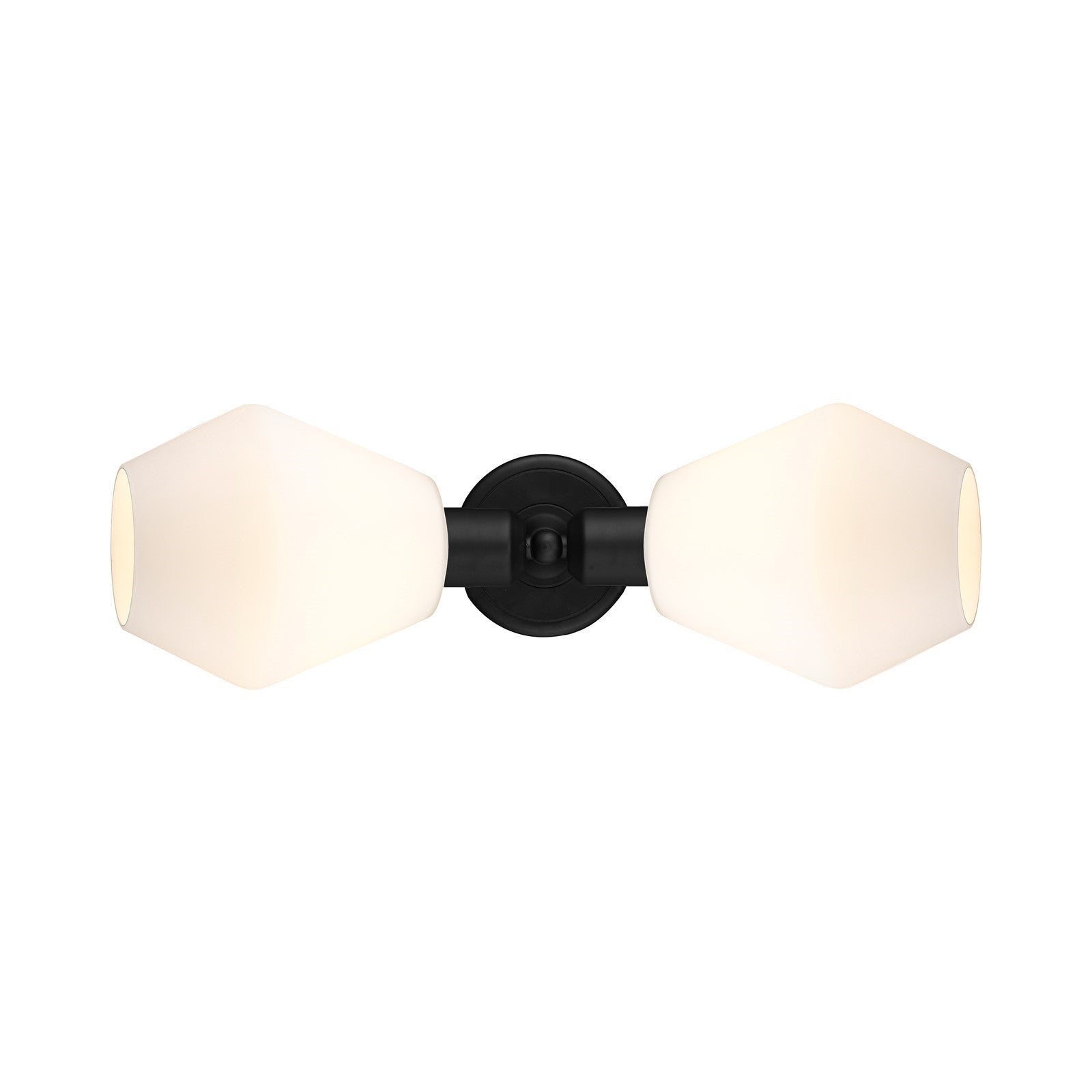 Innovations Cindyrella 18in 2-Light Linear Bath Vanity | Industrial Matte Black Steel and Cased Matte White Glass | Bathroom | Model 900-2W-BK-G651-6