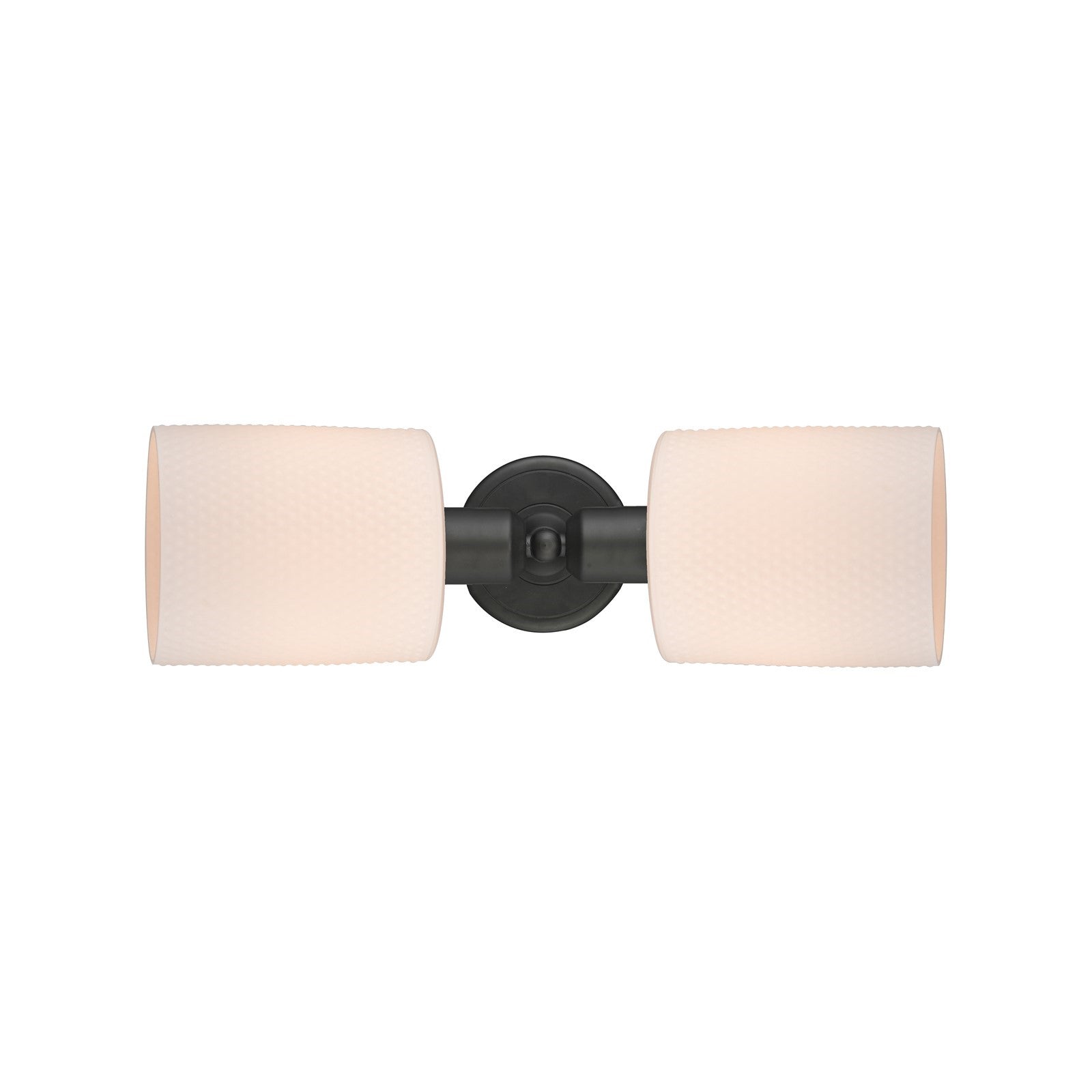 Innovations Cobbleskill 17in 2-Light Linear Bath Vanity | Industrial Oil Rubbed Bronze Steel and Matte White Glass | Bathroom | Model 900-2W-OB-G111