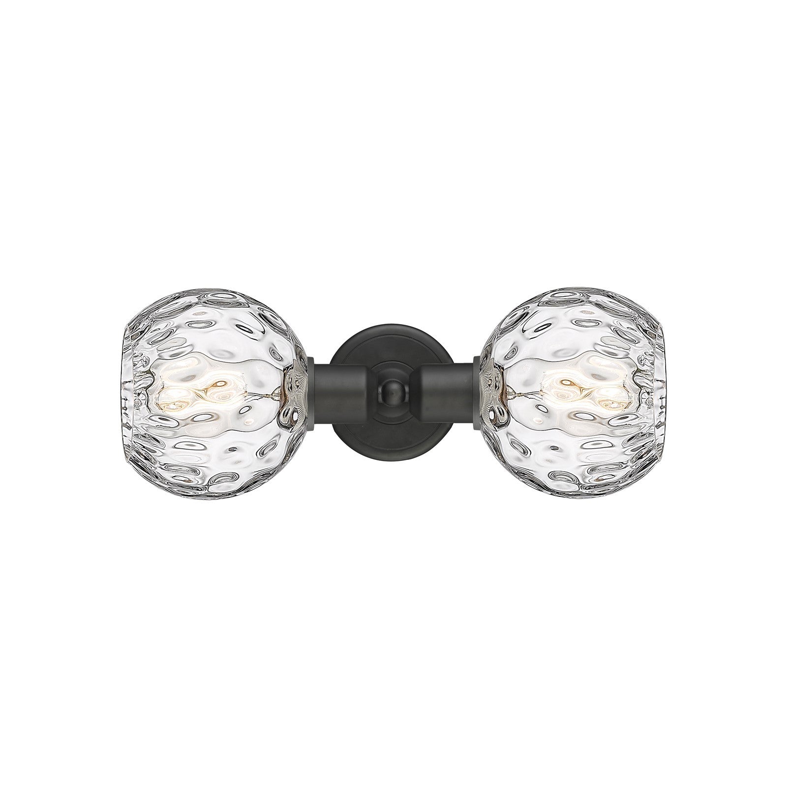 Innovations Athens Water Glass 15in 2-Light Linear Bath Vanity | Industrial Oil Rubbed Bronze Steel and Clear Glass | Bathroom | Model 900-2W-OB-G1215-6