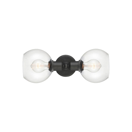 Innovations Athens 15in 2-Light Bath Vanity Light | Industrial Oil Rubbed Bronze and Clear Glass | Bathroom Vanity | 15 x 5.88 in | Model 900-2W-OB-G122-6