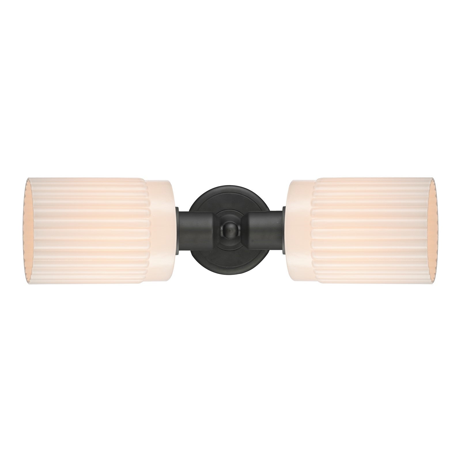 Innovations Hadley 17in 2-Light Linear Bath Vanity Light | Industrial Oil Rubbed Bronze Steel and Matte White Ribbed Glass | Model 900-2W-OB-G341