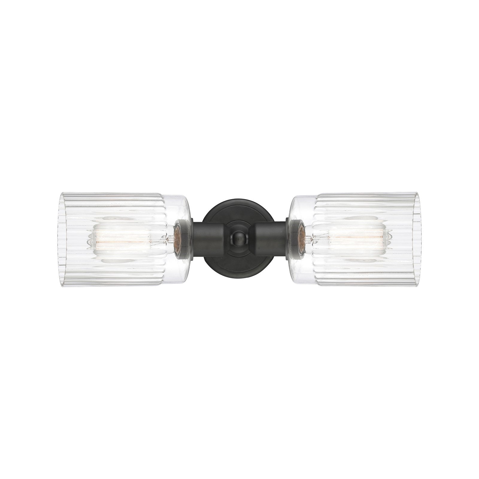 Innovations Hadley 17in 2-Light Linear Bath Vanity Light | Industrial Oil Rubbed Bronze Steel and Clear Ribbed Glass | Bathroom | Model 900-2W-OB-G342