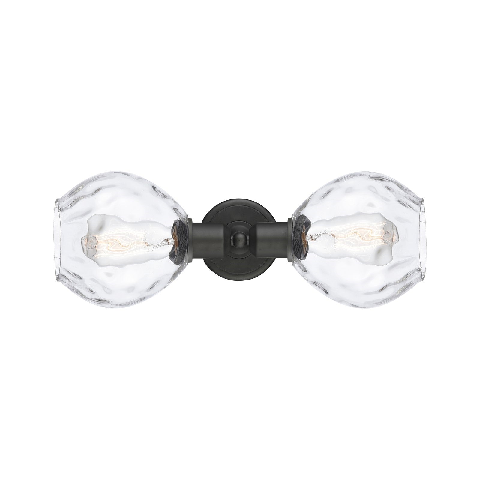 Innovations Waverly 17in 2-Light Linear Bath Vanity | Industrial Oil Rubbed Bronze Steel and Clear Glass Globe Shades | Bathroom | Model 900-2W-OB-G362