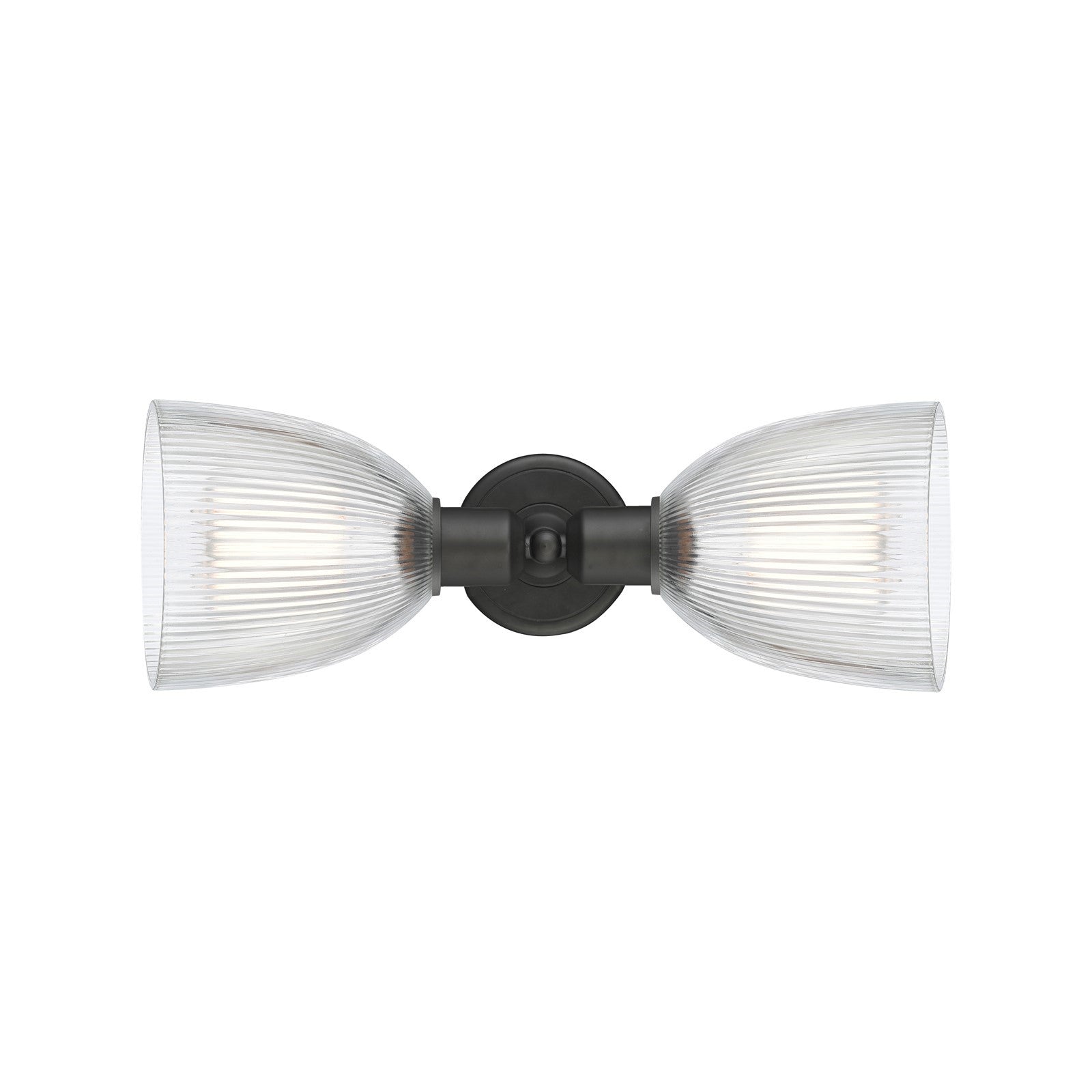 Innovations Castile 17in 2-Light Linear Bath Vanity | Industrial Oil Rubbed Bronze Steel and Clear Glass Dome Shades | Bathroom | Model 900-2W-OB-G382