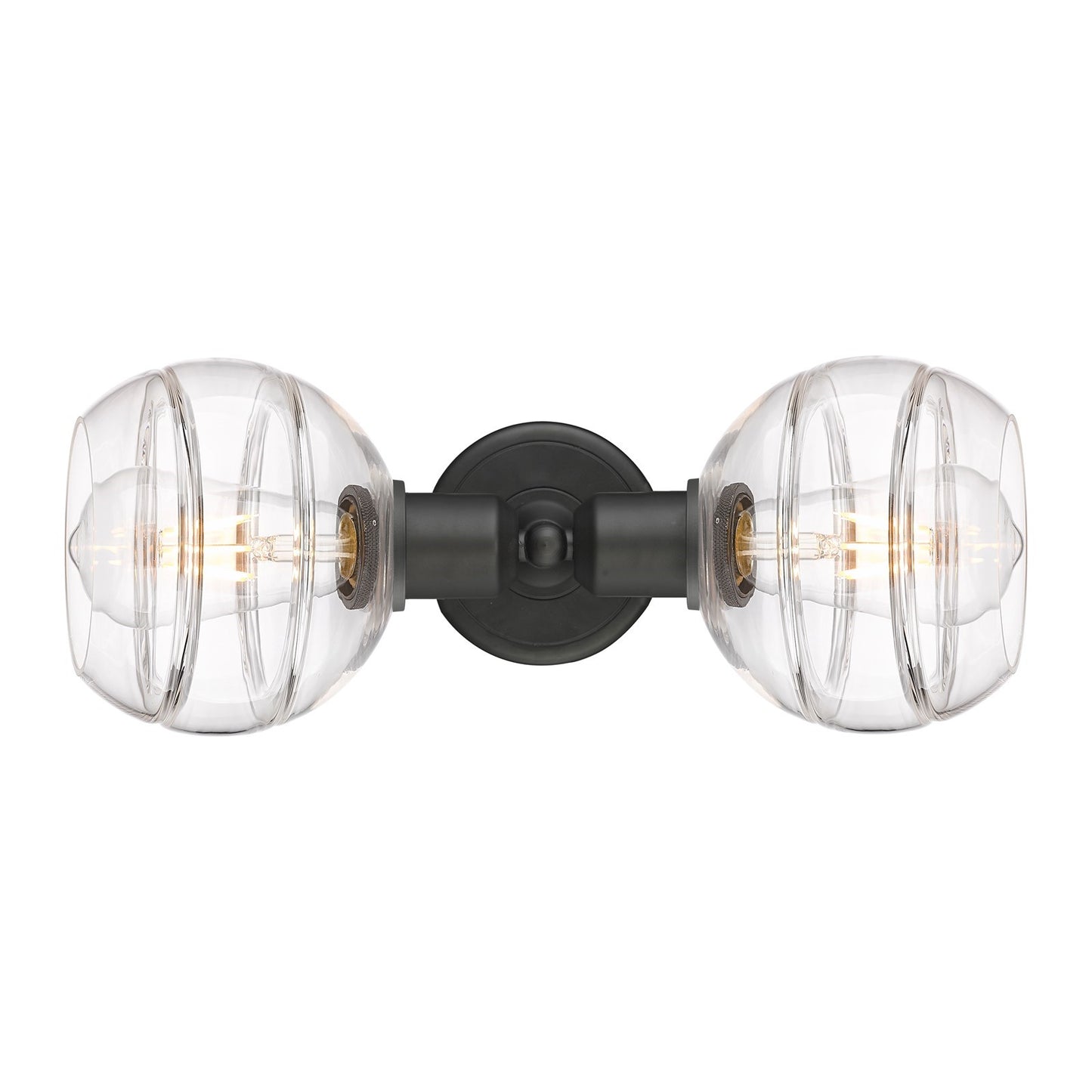 Innovations Rochester 15in 2-Light Linear Bath Vanity Light | Industrial Oil Rubbed Bronze Steel and Clear Glass | Bathroom | Model 900-2W-OB-G556-6CL