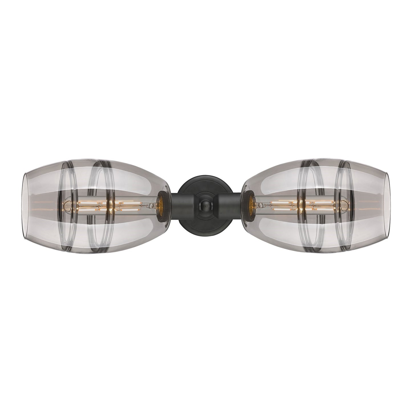 Innovations Vaz 24in 2-Light Linear Bath Vanity | Industrial Oil Rubbed Bronze Steel and Smoke Glass | Kitchen & Bathroom | Model 900-2W-OB-G557-6SM