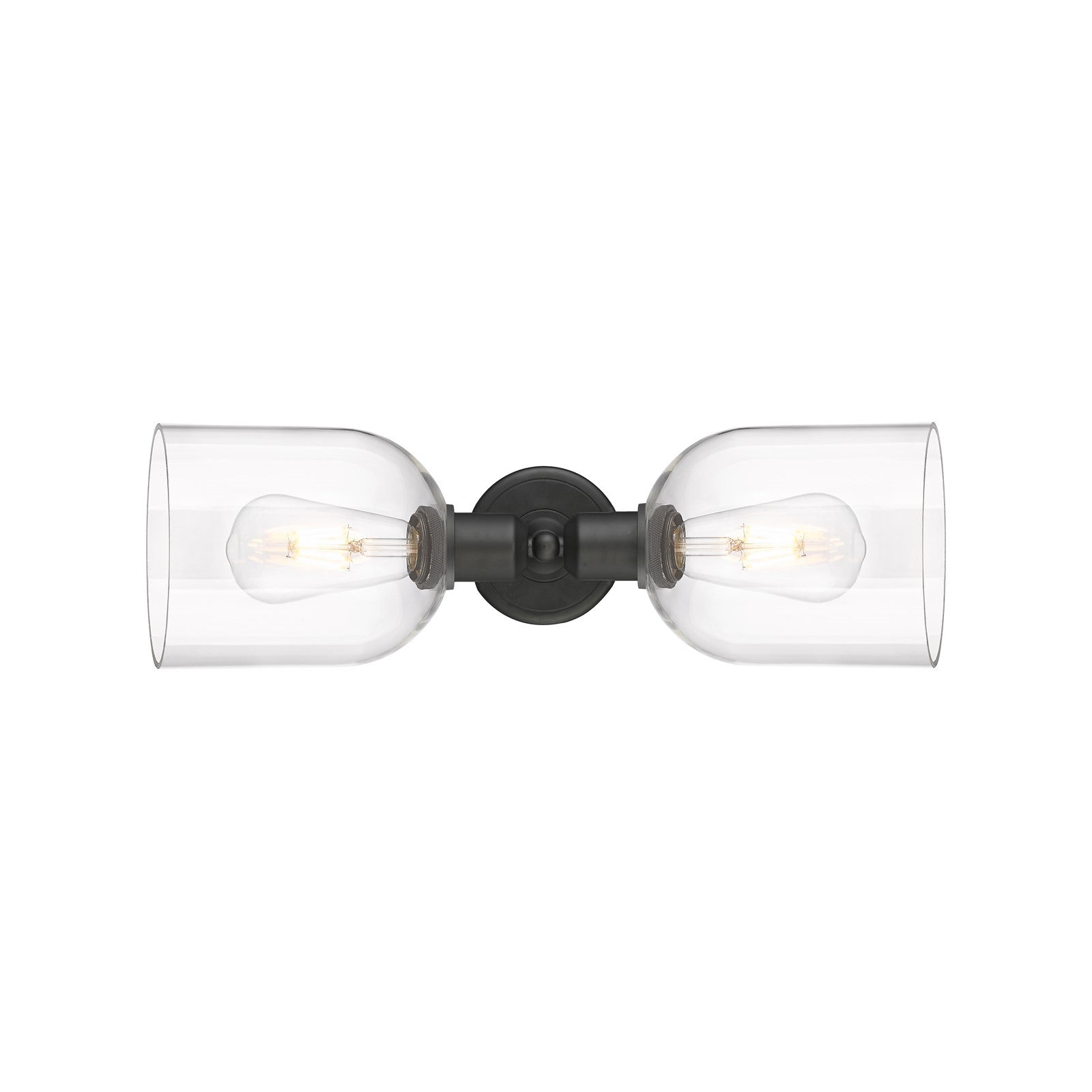 Innovations Bella 18in 2-Light Linear Bath Vanity Light | Industrial Oil Rubbed Bronze and Clear Glass | Bathroom Vanity | Model 900-2W-OB-G558-6CL