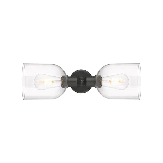 Innovations Bella 18in 2-Light Linear Bath Vanity Light | Industrial Oil Rubbed Bronze and Clear Glass | Bathroom Vanity | Model 900-2W-OB-G558-6CL