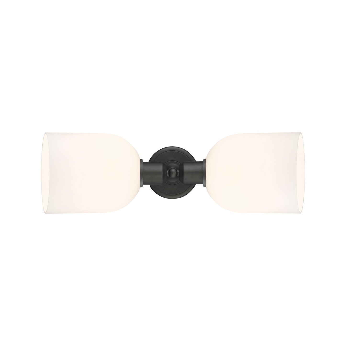 Innovations Bella 18in 2-Light Linear Bath Vanity Light | Industrial Oil Rubbed Bronze and White Glass | Bathroom Vanity | Model 900-2W-OB-G558-6GWH