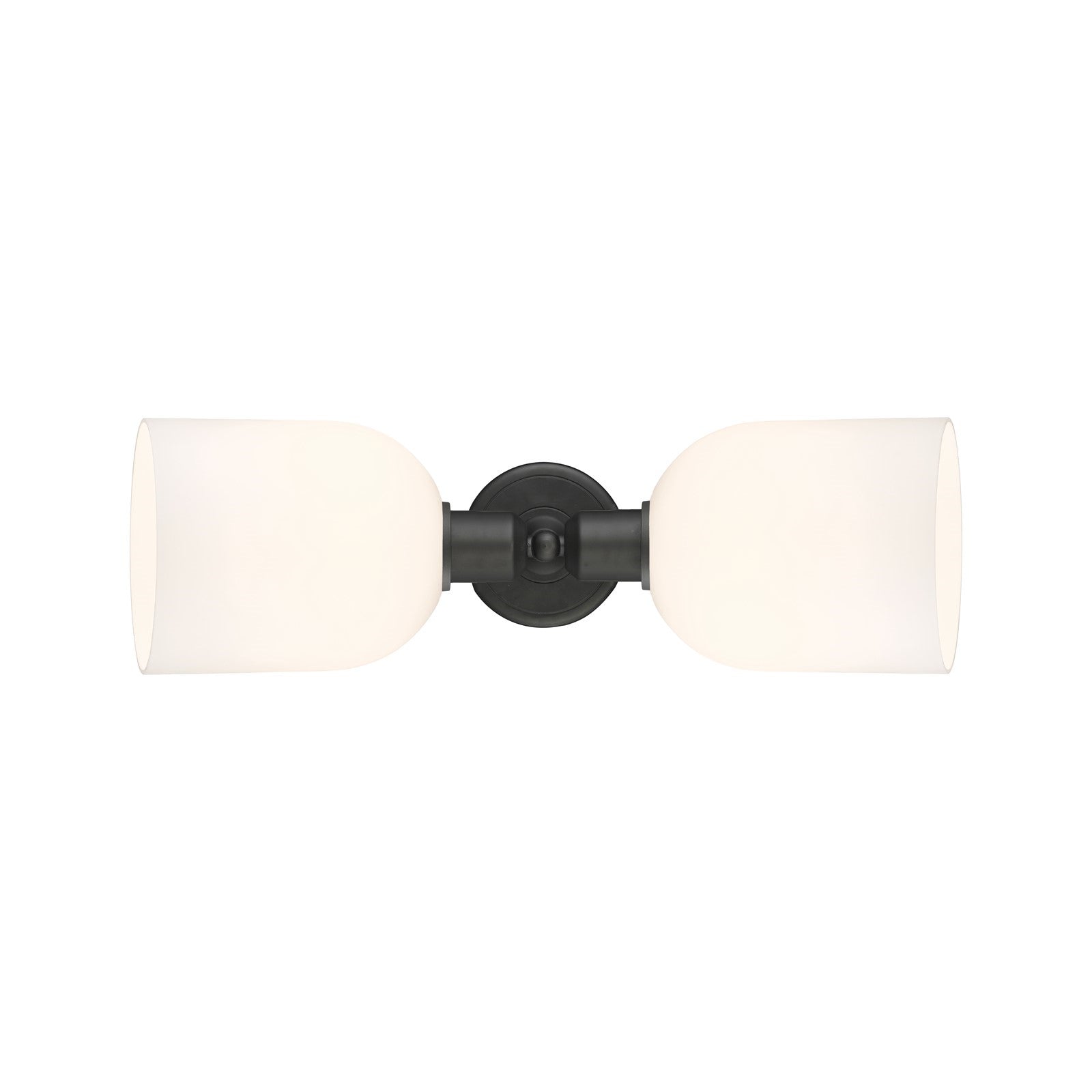 Innovations Bella 18in 2-Light Linear Bath Vanity Light | Industrial Oil Rubbed Bronze and White Glass | Bathroom Vanity | Model 900-2W-OB-G558-6GWH