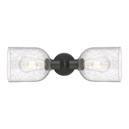 Innovations Bella 18in 2-Light Linear Bath Vanity Light | Industrial Oil Rubbed Bronze and Seedy Glass | Bathroom Vanity | Model 900-2W-OB-G558-6SDY