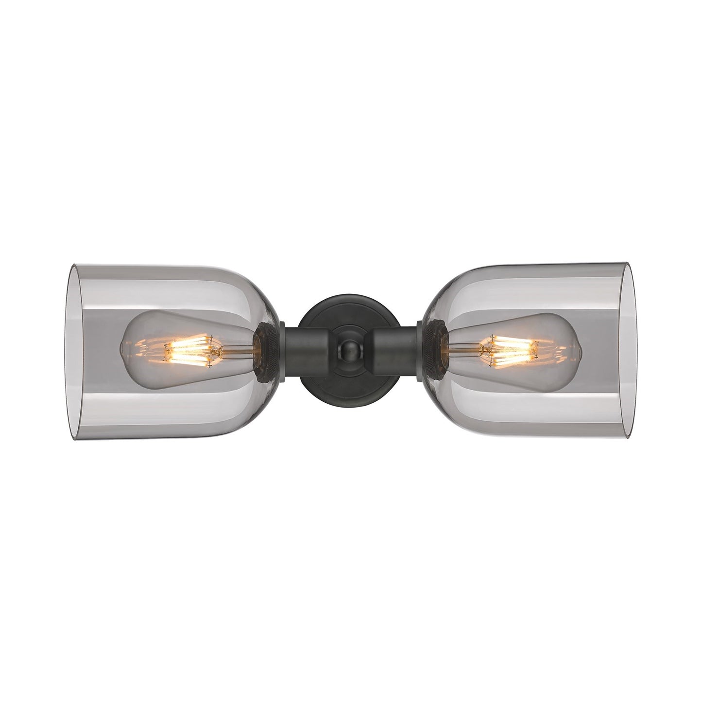 Innovations Bella 18in 2-Light Linear Bath Vanity Light | Industrial Oil Rubbed Bronze and Light Smoke Glass | Bathroom Vanity | Model 900-2W-OB-G558-6SM
