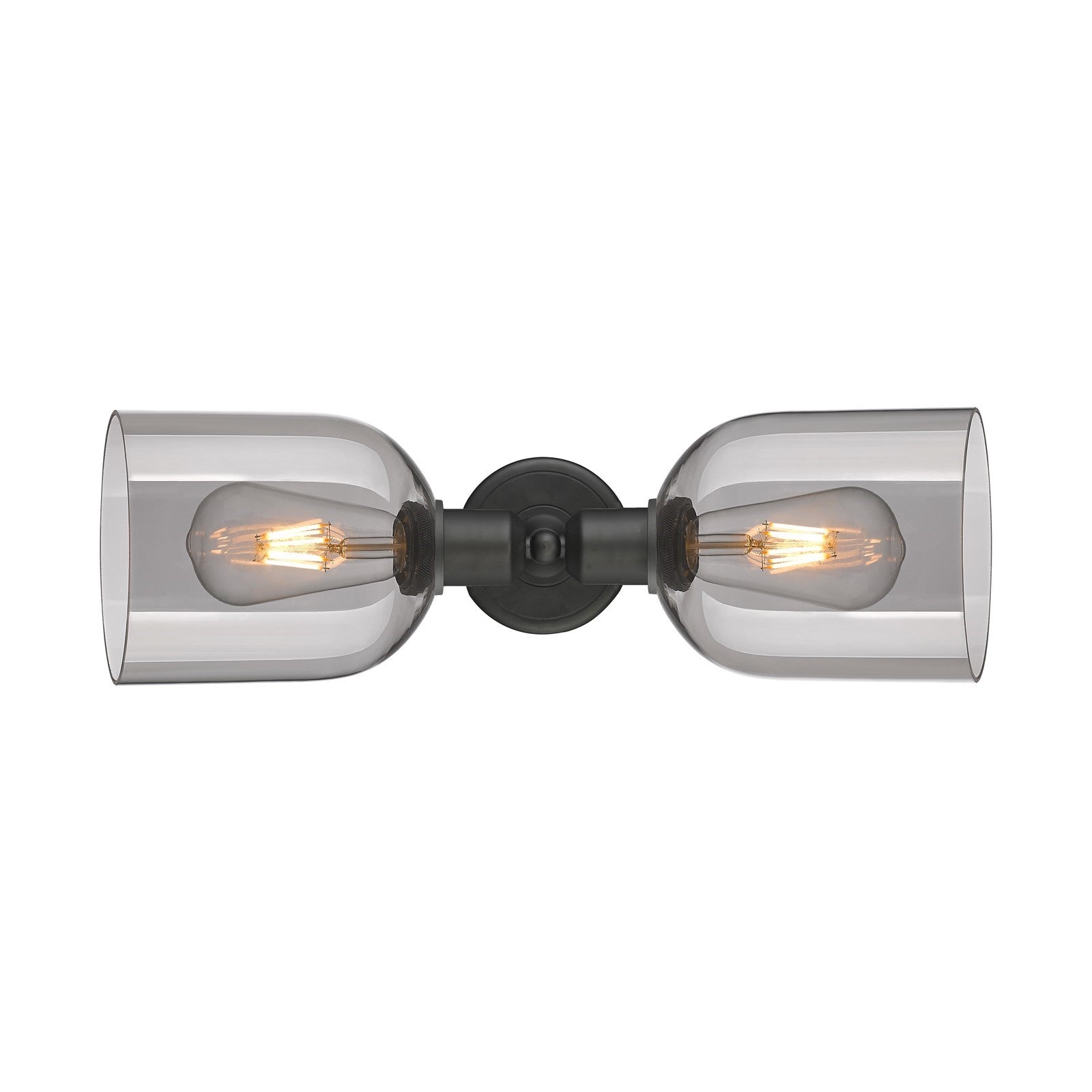 Innovations Bella 18in 2-Light Linear Bath Vanity Light | Industrial Oil Rubbed Bronze and Light Smoke Glass | Bathroom Vanity | Model 900-2W-OB-G558-6SM
