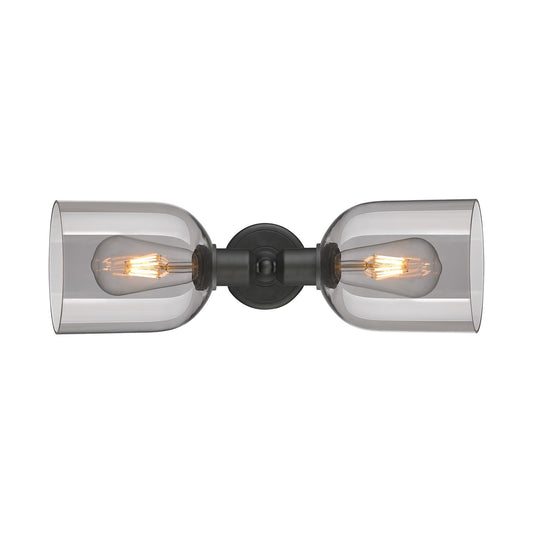 Innovations Bella 18in 2-Light Linear Bath Vanity Light | Industrial Oil Rubbed Bronze and Light Smoke Glass | Bathroom Vanity | Model 900-2W-OB-G558-6SM