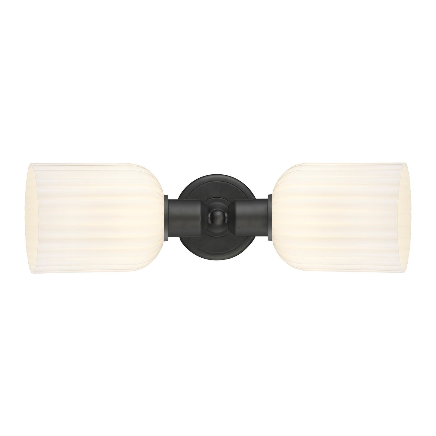 Innovations Bridal Veil 17in 2-Light Linear Bath Vanity Light | Industrial Oil Rubbed Bronze and Gloss White Glass | Bathroom | Model 900-2W-OB-G559-5GWH