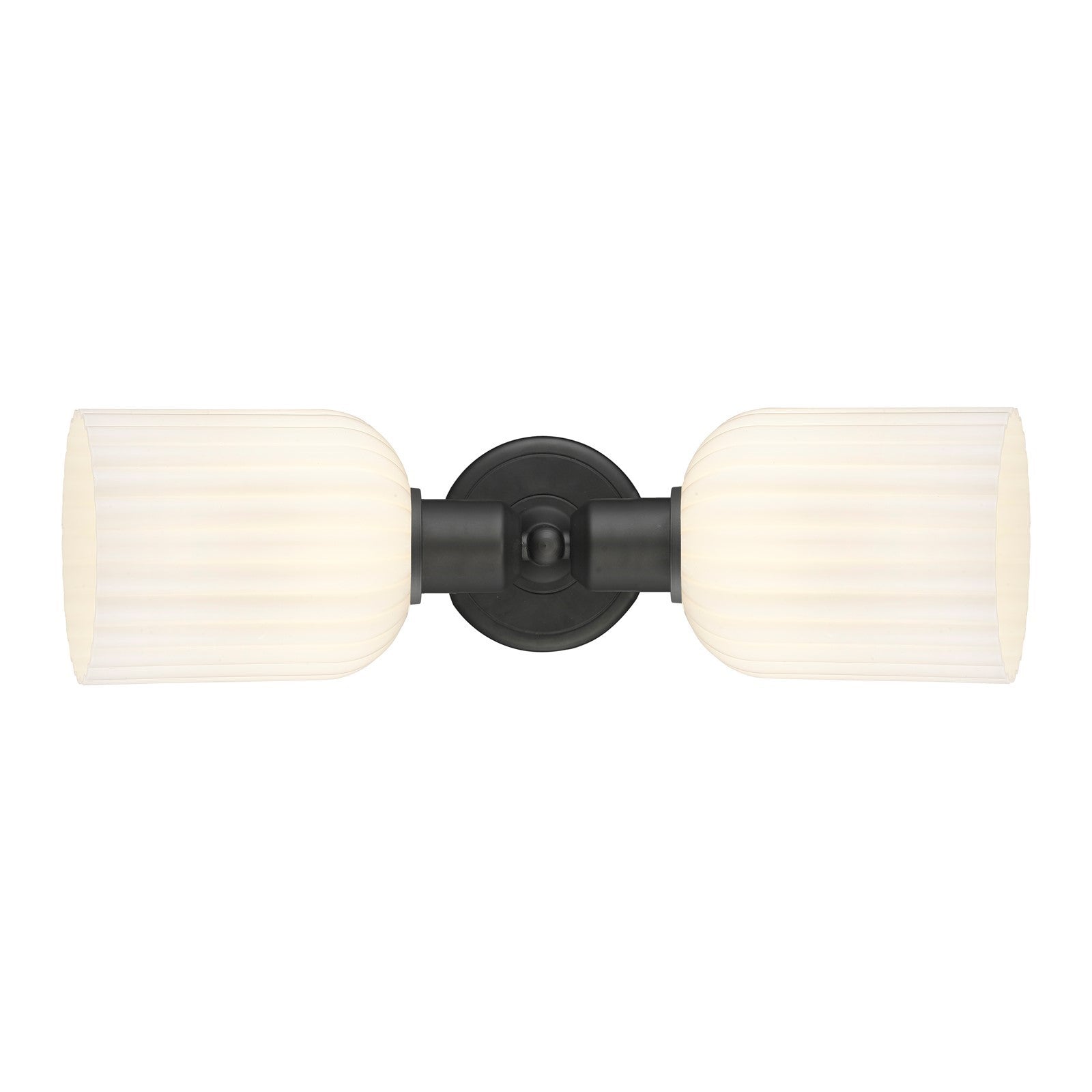 Innovations Bridal Veil 17in 2-Light Linear Bath Vanity Light | Industrial Oil Rubbed Bronze and Gloss White Glass | Bathroom | Model 900-2W-OB-G559-5GWH