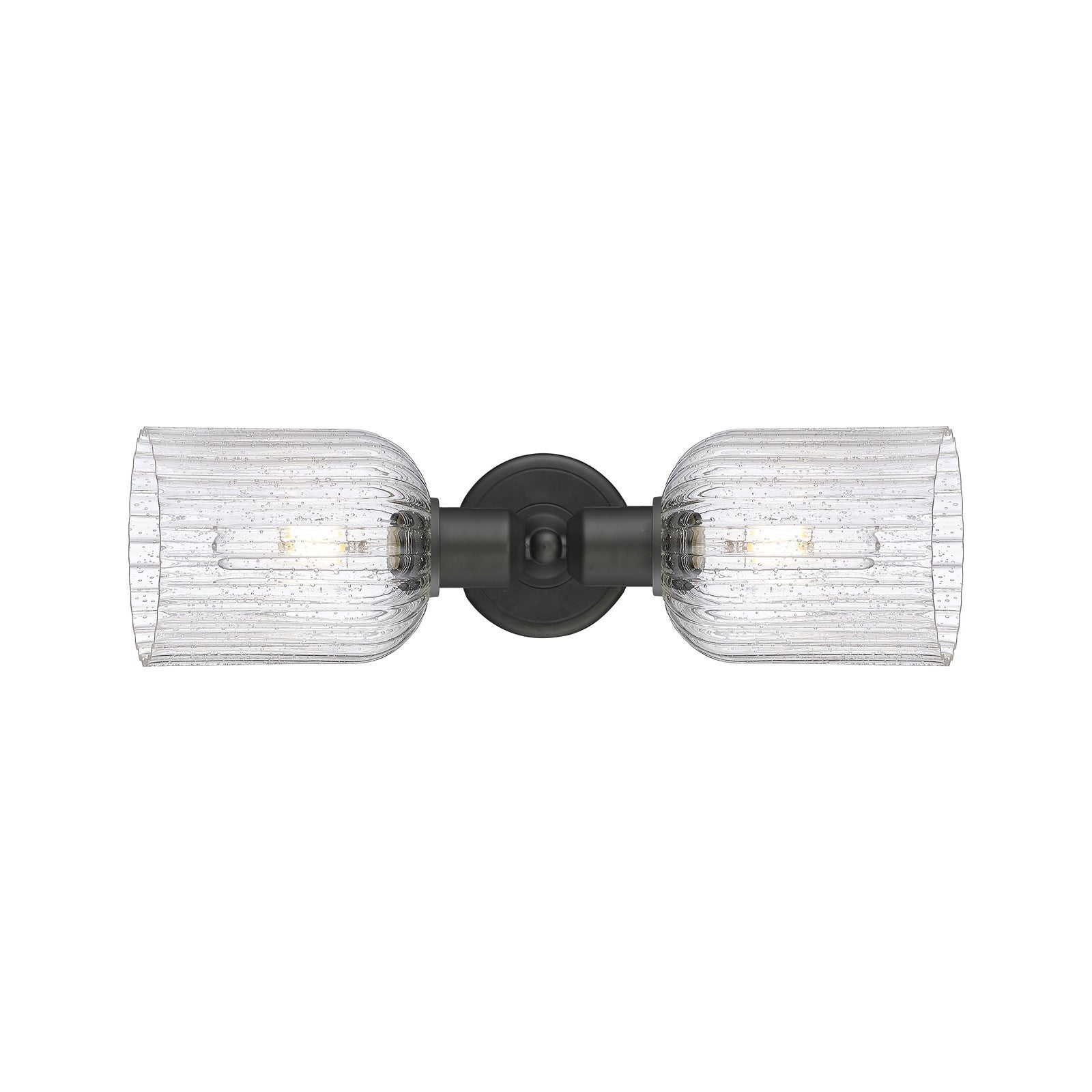 Innovations Bridal Veil 17in 2-Light Linear Bath Vanity Light | Industrial Oil Rubbed Bronze Steel and Seedy Glass | Bathroom | Model 900-2W-OB-G559-5SDY