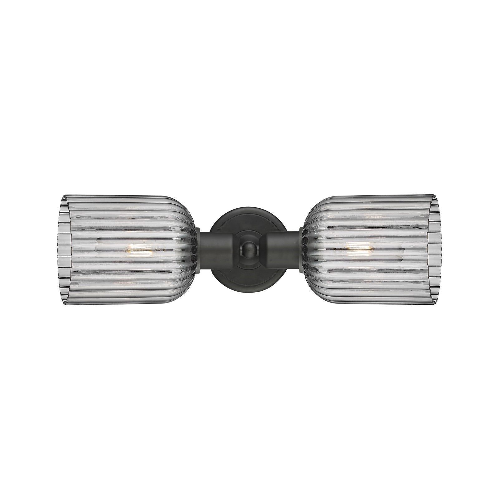 Innovations Bridal Veil 17in 2-Light Linear Bath Vanity Light | Industrial Oil Rubbed Bronze Steel and Light Smoke Glass | Model 900-2W-OB-G559-5SM