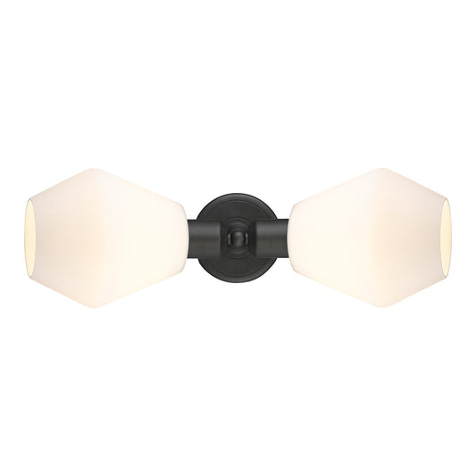 Innovations Cindyrella 18in 2-Light Linear Bath Vanity Light | Industrial Oil Rubbed Bronze Steel and Cased Matte White Glass | Model 900-2W-OB-G651-6