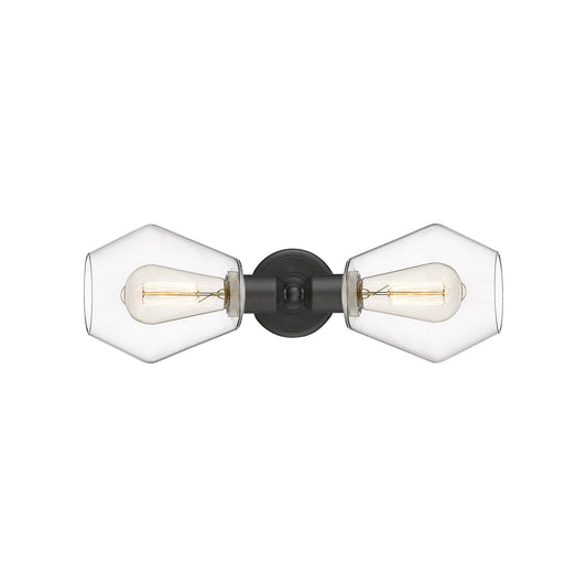 Innovations Cindyrella 18in 2-Light Linear Bath Vanity Light | Industrial Oil Rubbed Bronze Steel and Clear Glass | Bathroom | Model 900-2W-OB-G652-6