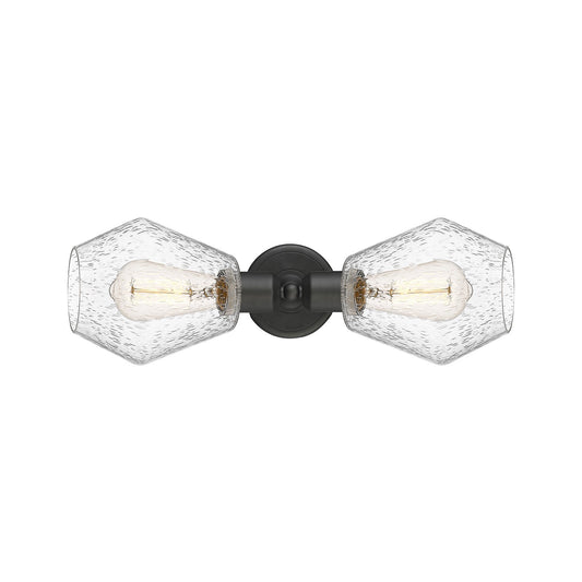 Innovations Cindyrella 18in 2-Light Linear Bath Vanity Light | Industrial Oil Rubbed Bronze Steel and Seedy Glass | Bathroom | Model 900-2W-OB-G654-6