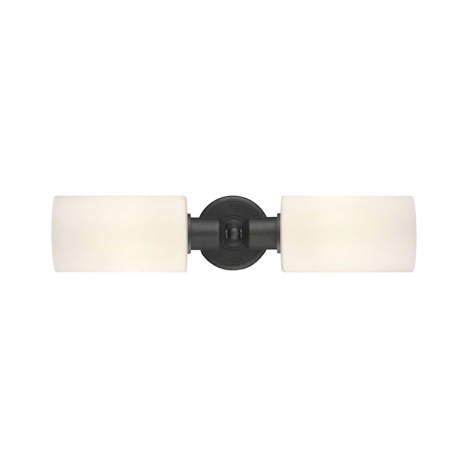 Innovations Clymer 17in 2-Light Linear Bath Vanity Light | Industrial Oil Rubbed Bronze Steel and Matte White Glass | Bathroom | Model 900-2W-OB-G801