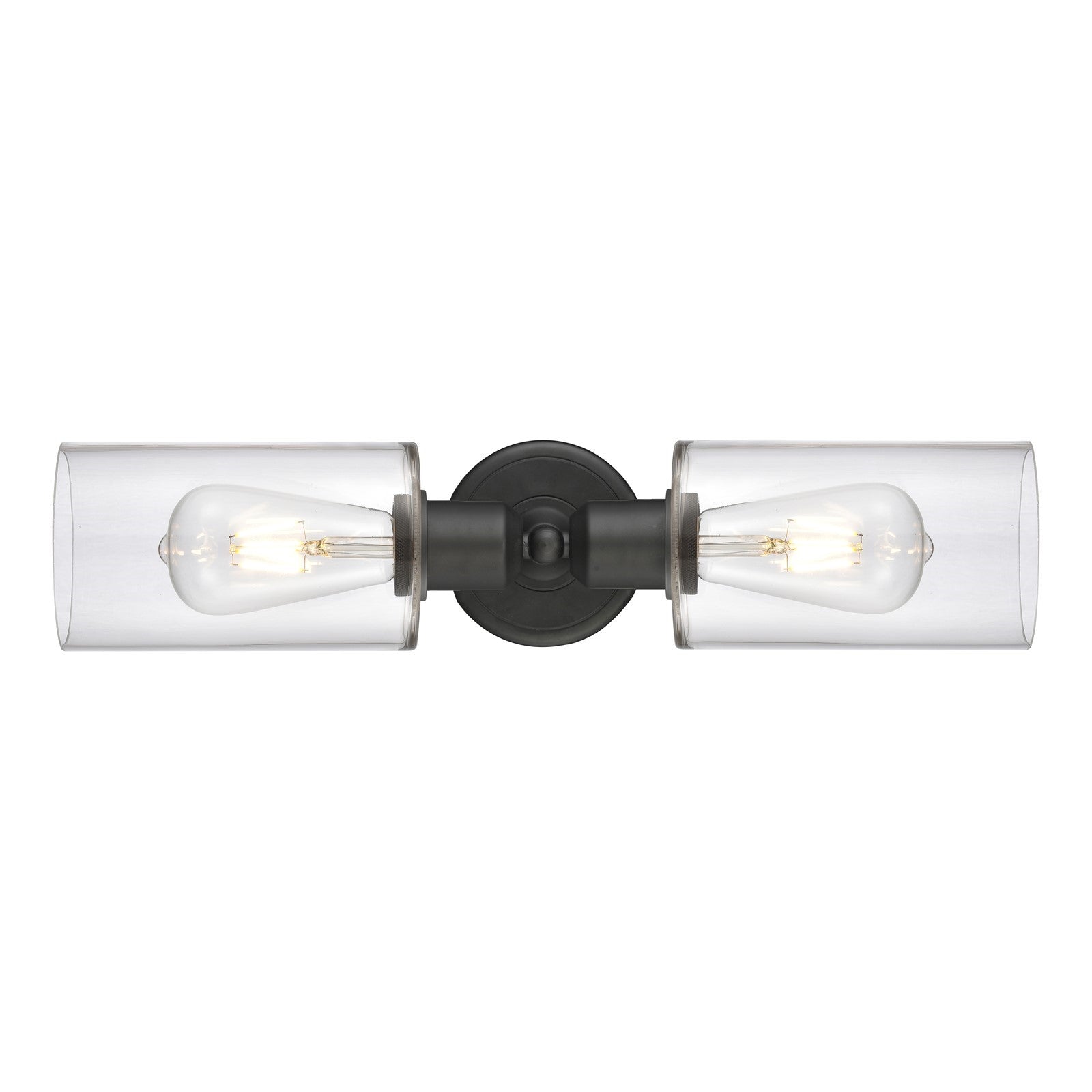 Innovations Clymer 17in 2-Light Linear Bath Vanity Light | Industrial Oil Rubbed Bronze Steel and Clear Glass | Bathroom Vanity | Model 900-2W-OB-G802