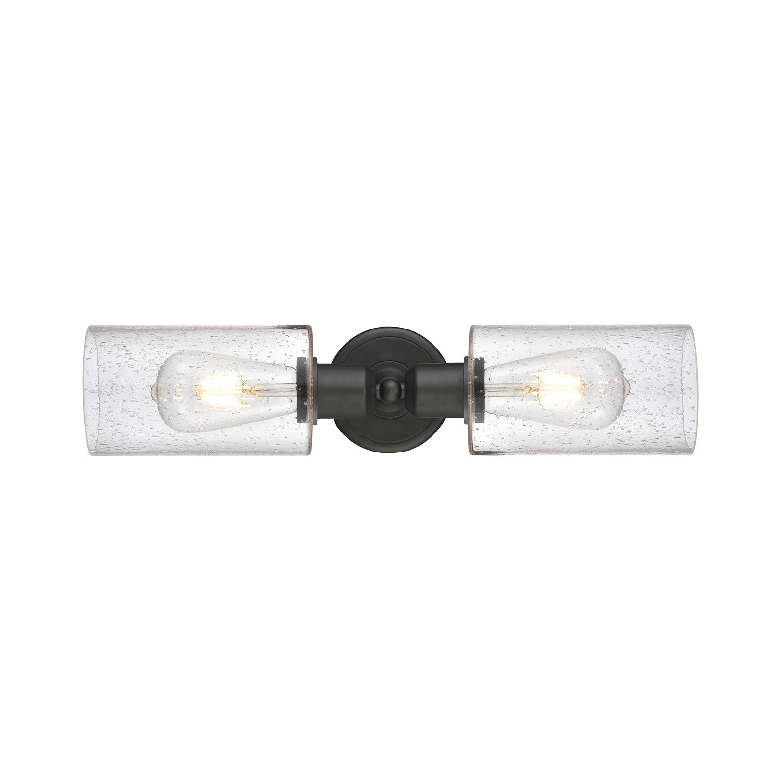 Innovations Clymer 17in 2-Light Linear Bath Vanity Light | Industrial Oil Rubbed Bronze and Seedy Glass | Bathroom Vanity & Powder | Model 900-2W-OB-G804