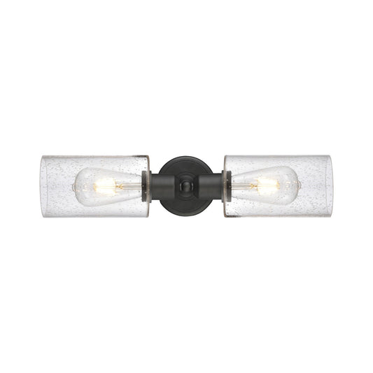 Innovations Clymer 17in 2-Light Linear Bath Vanity Light | Industrial Oil Rubbed Bronze and Seedy Glass | Bathroom Vanity & Powder | Model 900-2W-OB-G804