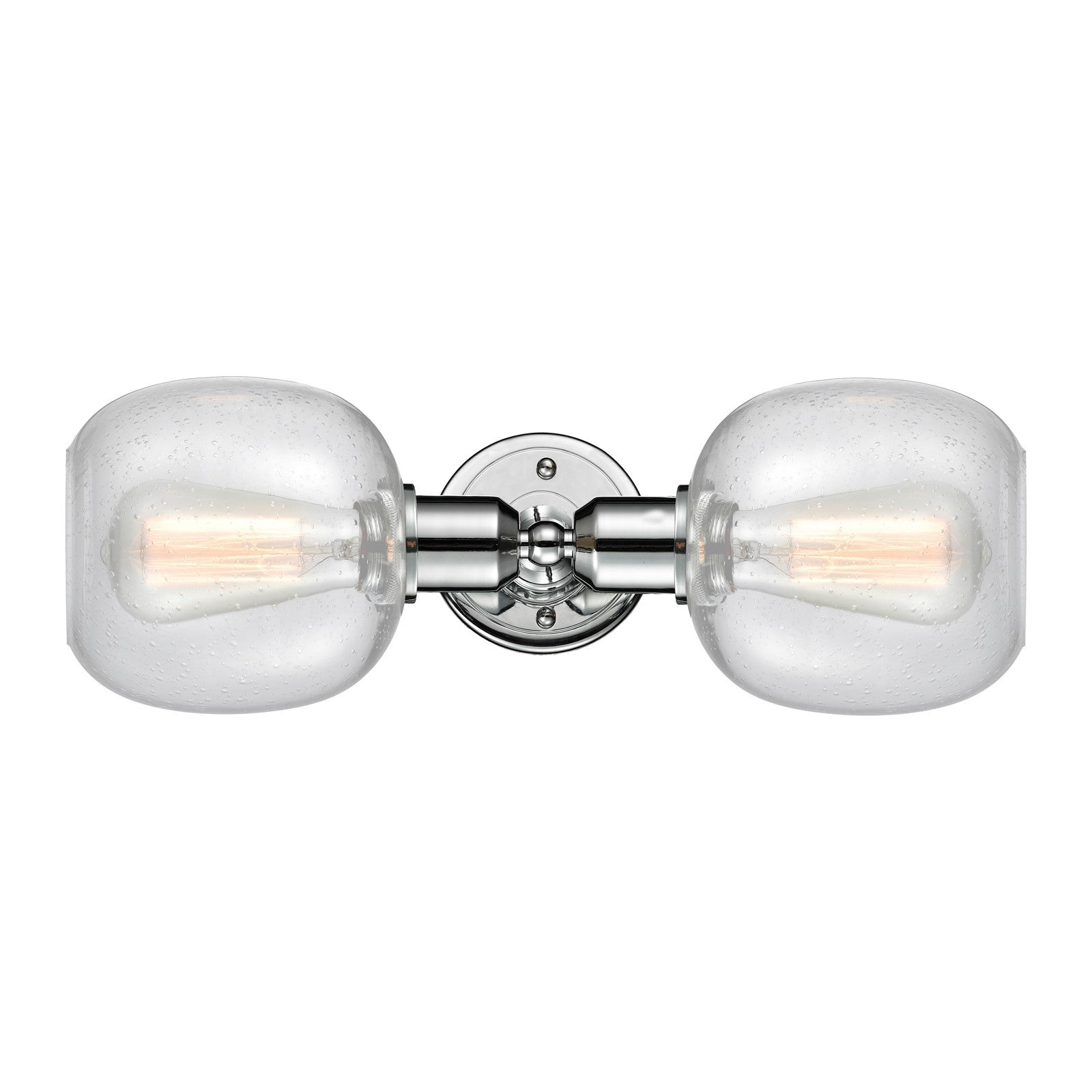 Innovations Belfast 17in 2-Light Linear Bath Vanity Light | Industrial Polished Chrome and Seedy Glass | Bathroom Vanity | Model 900-2W-PC-G104