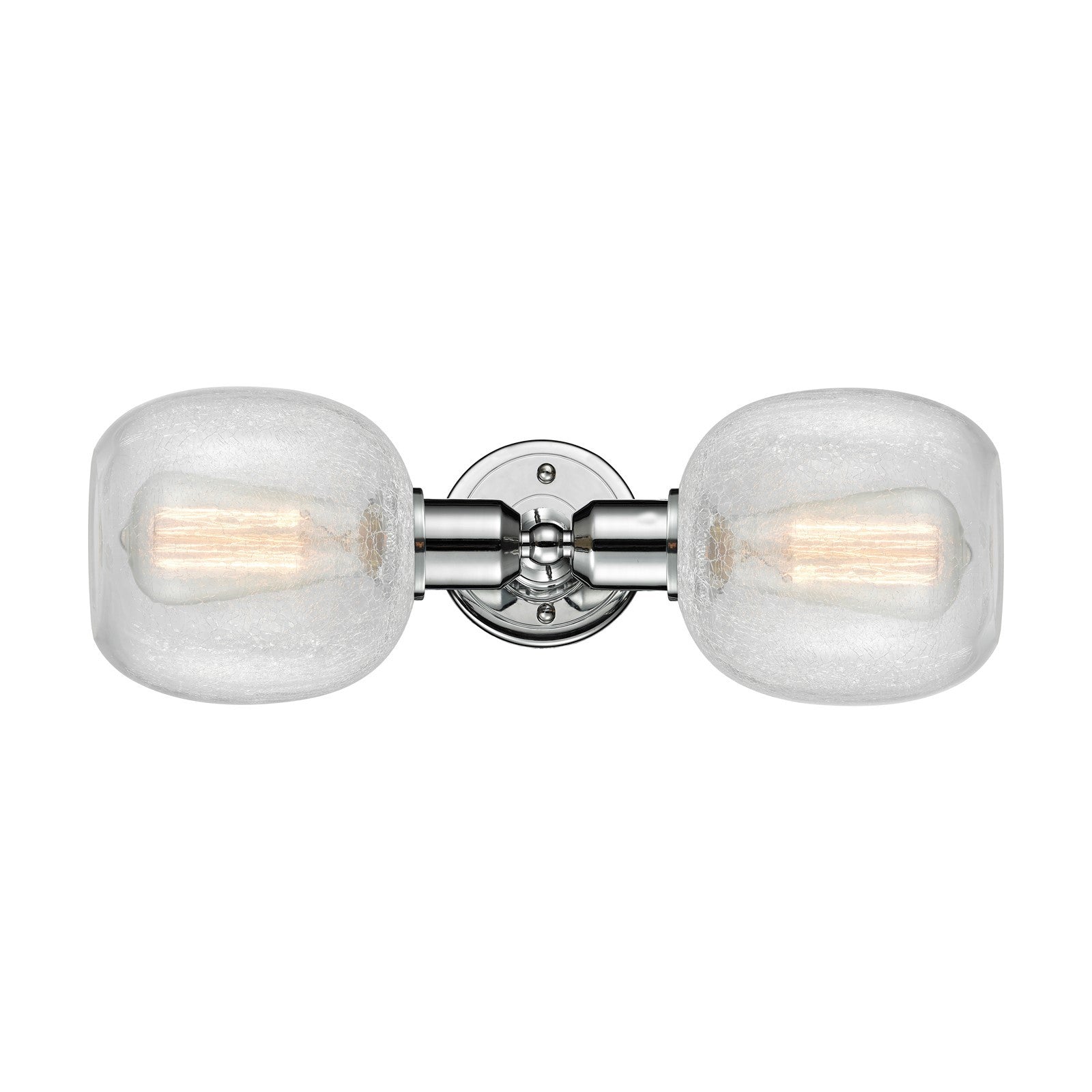 Innovations Belfast 17in 2-Light Linear Bath Vanity Light | Industrial Polished Chrome and Clear Crackle Glass | Bathroom Vanity | Model 900-2W-PC-G105