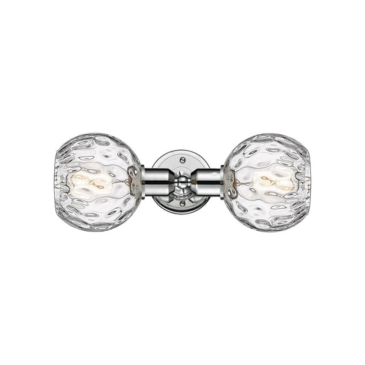 Innovations Athens Water Glass 15.25in 2-Light Linear Bath Vanity Light | Industrial Polished Chrome and Clear Water Glass | Model 900-2W-PC-G1215-6