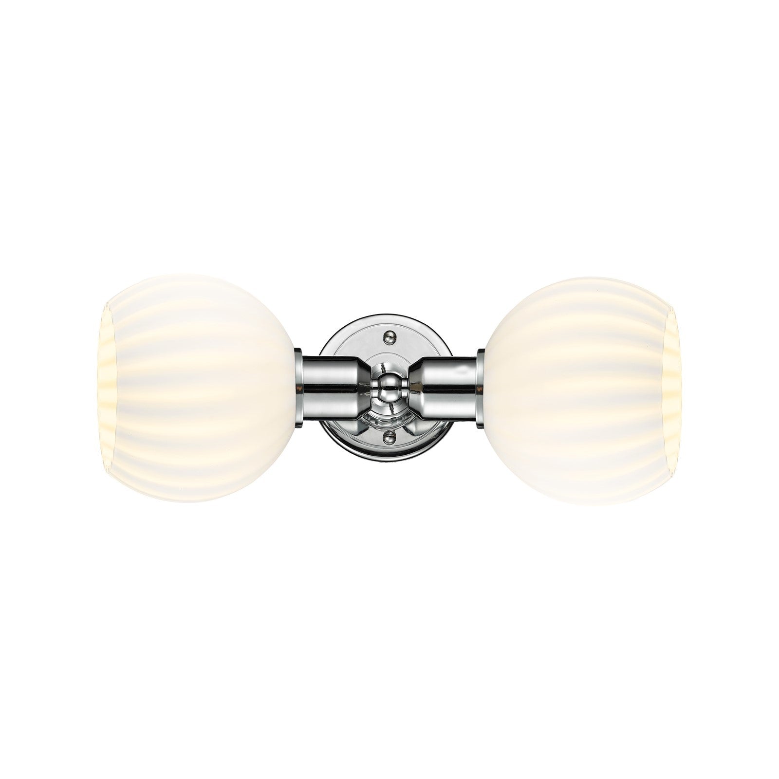 Innovations White Venetian 15in 2-Light Linear Bath Vanity Light | Industrial Polished Chrome Steel and White Venetian Glass | Model 900-2W-PC-G1217-6WV