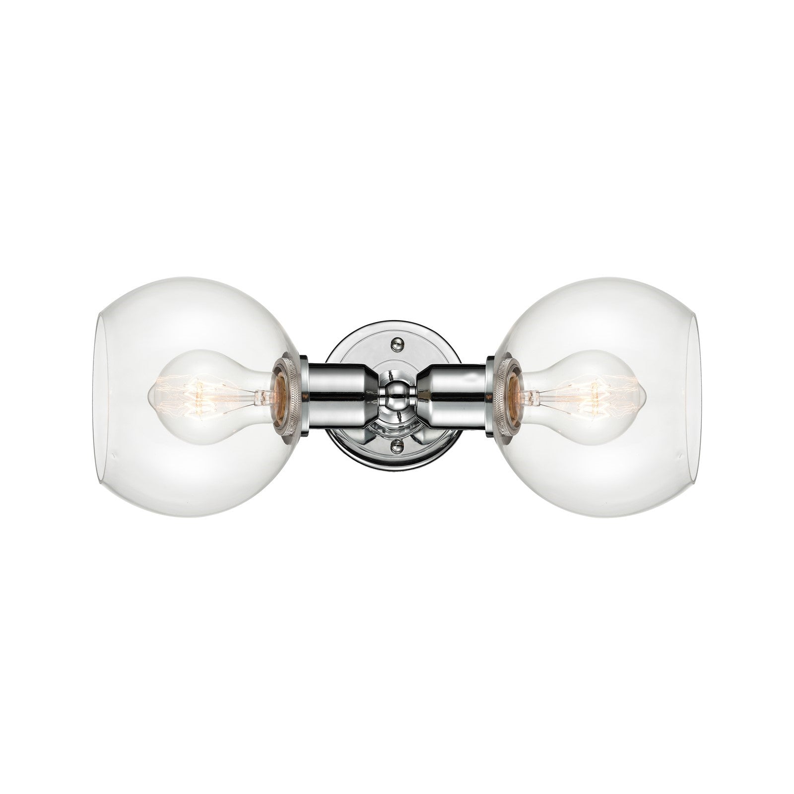 Innovations Athens 15in 2-Light Bath Vanity Light | Industrial Polished Chrome Steel and Clear Glass | Damp Rated Bathroom Vanity | Model 900-2W-PC-G122-6