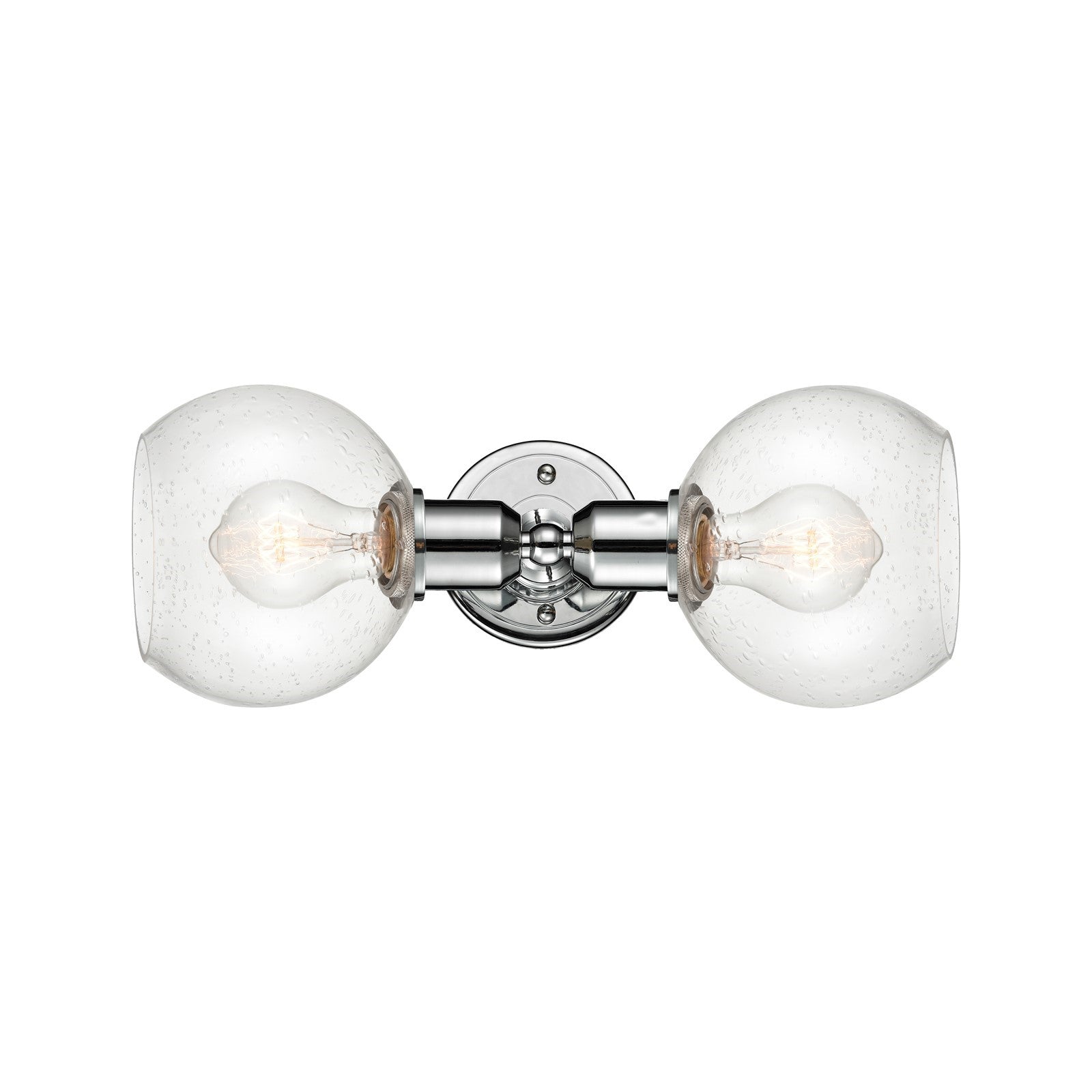 Innovations Athens 15in 2-Light Linear Bath Vanity Light | Industrial Polished Chrome and Seedy Glass | Bathroom Vanity | Model 900-2W-PC-G124-6